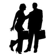Vector silhouettes of business people N118