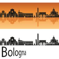 Bologna skyline in orange background