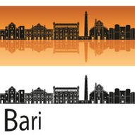 Bari skyline in orange background