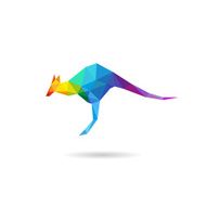 Kangaroo abstract isolated on a white backgrounds vector illustration N2