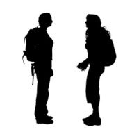 Vector silhouette of woman N323