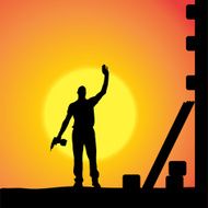 Vector silhouette of a man N733