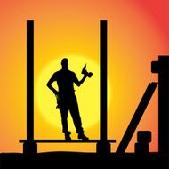 Vector silhouette of a man N736