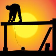 Vector silhouette of a man N739