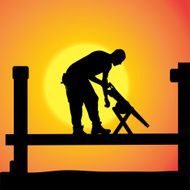 Vector silhouette of a man N742