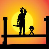 Vector silhouette of a man N743