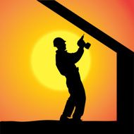 Vector silhouette of a man N745