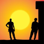 Vector silhouette of a man N747