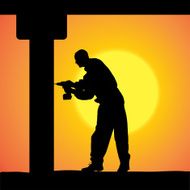 Vector silhouette of a man N748