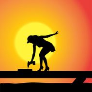 Vector silhouette of a woman N1693