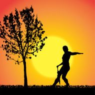 Vector Silhouette Of People N669