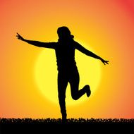 Vector silhouette of woman N326
