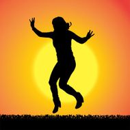 Vector silhouette of woman N327