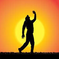 Vector silhouette of man N152