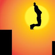 Vector silhouette of man N155