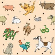 Chinese zodiac in vector