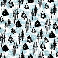 Seamless winter trees pattern N2