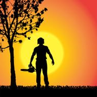Vector silhouette of a man N750