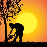 Vector silhouette of a man N751