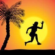 Vector silhouette of woman N330