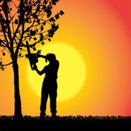 Vector silhouette of a man N752