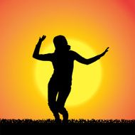 Vector silhouette of woman N332
