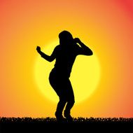 Vector silhouette of woman N333