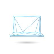 Laptop icon abstract isolated on a white backgrounds vector illustration