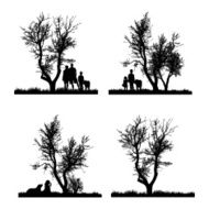 Vector silhouette of family N567