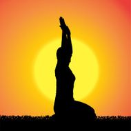 Vector silhouette of woman N337