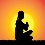 Vector silhouette of woman N338