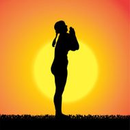 Vector silhouette of woman N340