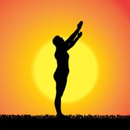 Vector silhouette of woman N342