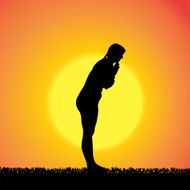 Vector silhouette of woman N343