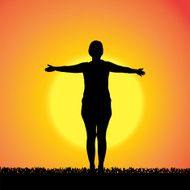 Vector silhouette of woman N350
