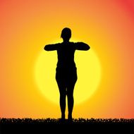 Vector silhouette of woman N352