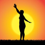 Vector silhouette of woman N353
