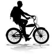 Silhouette of a cyclist male N8