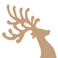 gold reindeer head isolated background