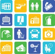 Silhouette Airport travel and transportation icons N5