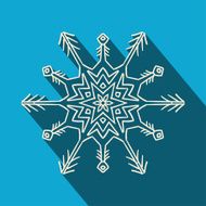Long shadow filigree snowflake icon N3