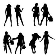 Vector silhouette of a woman N1694
