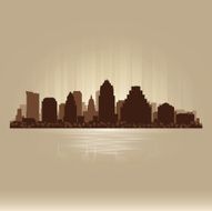Austin Texas brown skyline city silhouette