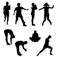 Vector silhouette of a woman N1695
