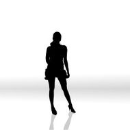 Vector silhouettes of woman N93