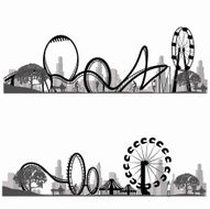Vector illustration Roller Coaster Silhouette Carousel N2