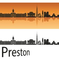 Preston skyline in orange background