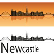 Newcastle skyline in orange background