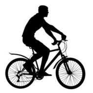 Silhouette of a cyclist male N9