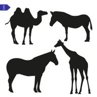 Set of vector silhouettes animals